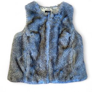 The Limited Silver Faux Fur Vest